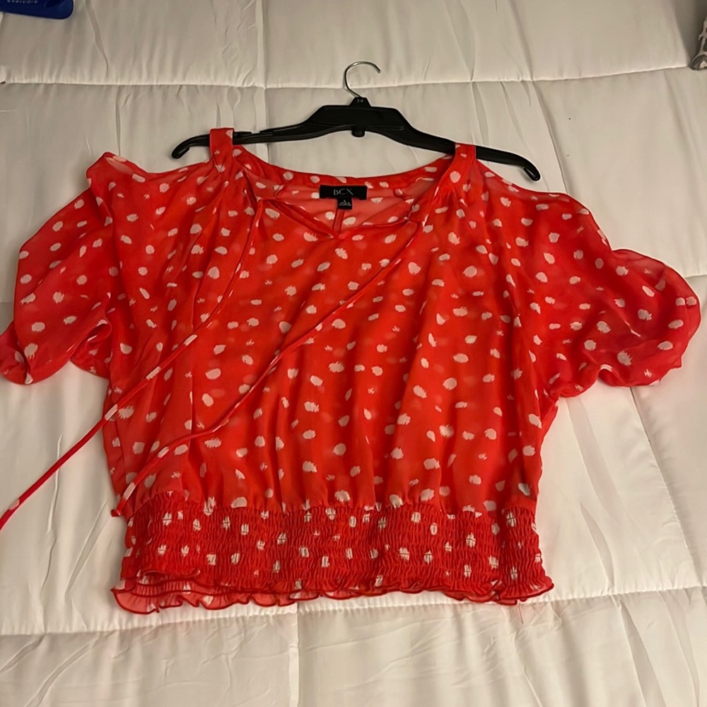 Polkadot tangerine blouse